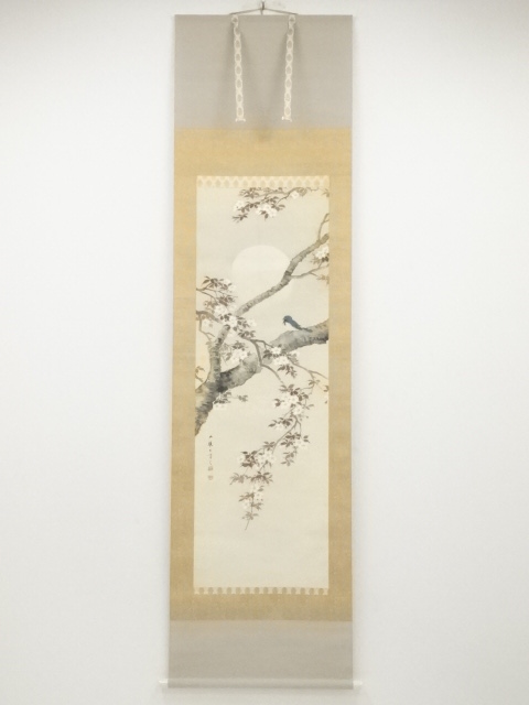 ys7131079; 宗sou 中国 正叔筆 桜花百鶴 肉筆絹本掛軸【道】 【公式通販】